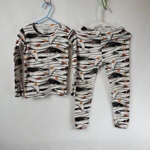The Childrens Place Boys Wht Blk Mummy Halloween Pajamas Spooky PJs Sz 5T